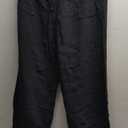 Womens Barrel Harem Linen Pants Wide Leg Pants Baggy Palazzo Drawstring Elastic Waist with Pockets Beach (Medium, Black)