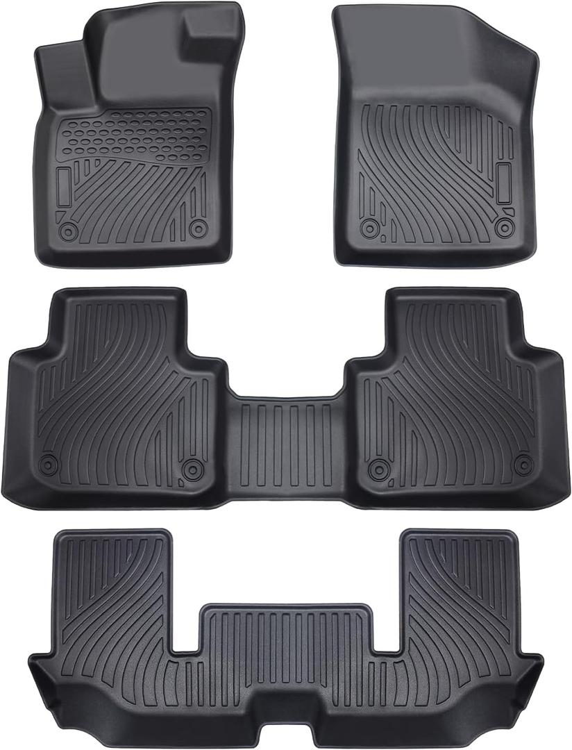 Floor Mats for 2018-2024 2025 Volkswagen Atlas(Include Across Sports),6 Passenger Bucket Seat,All Weather Protection Floor Mats for Volkswagen Atlas Accessories 