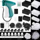 Chumia 3576 Pcs Tagging Gun Clothes Garment Tag Attacher Kit with Needles Standard Plastic Barbs Fasteners Hang Label Strings Gourd Safety Pins Retail Price Size Label for Warehouse(Black, White)