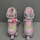 Kids Roller Skates, 4 Size Adjustable Quad Skates with All Light Up Wheels, 10C to 8 Rollerskates for Toddlers, Beginners, Boys, Girls, Outdoor, Indoor, M