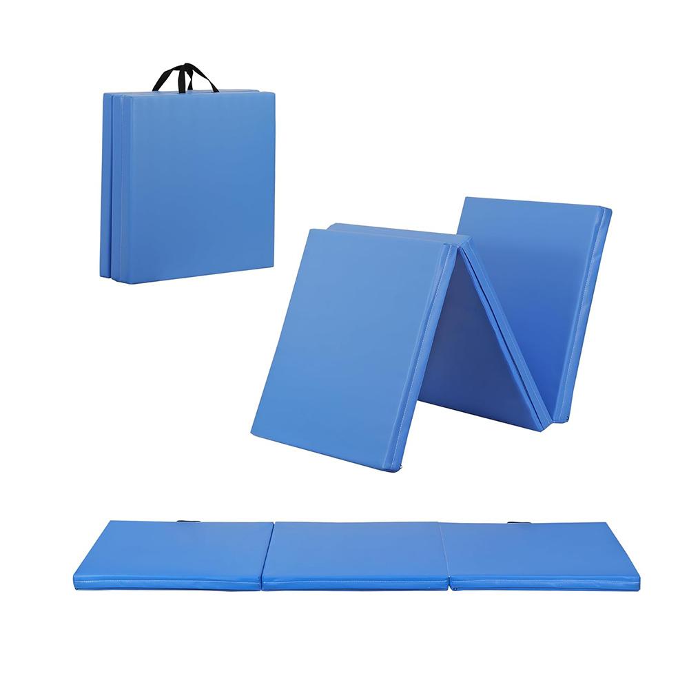 6' x 2' Tri-Fold Portable Folding Exercise Gym Mat Extra Thick Foam Gymnastics Mat Aerobics Yoga Martial Arts MMA Stretching Core Workouts w/Carrying Handle 6' x 2' Tri-Fold Portable Folding Exercise Gym Mat Extra Thick Foam Gymnastics Mat Aerobics Yoga Martial Arts MMA Stretching Core Workouts w/Carrying Handle