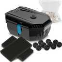 NFESOLAR Small Pond Filter for Outdoor Ponds Fish Tank 50-600 Gallon, Filter Box Protect Submersible Pump with Filter Pads, Bio-Balls and Ceramic Filter Rings N9200 (Medium)