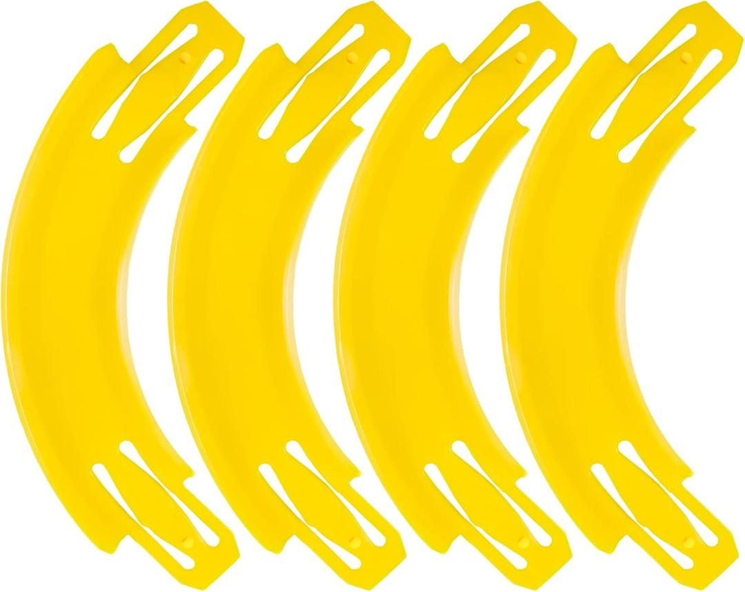 Racetrack Connectors Compatible with Hot Wheels, 90 Degree Banked Turn, 4 Packs, Upgrade Edition (Yellow)