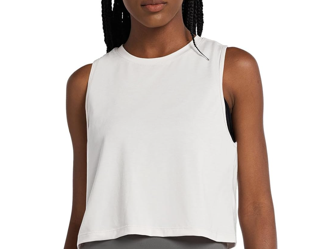 baleaf Workout Tops for Women Crop Tank Top Quick Dry Athletic Gym Exercise Sleeveless Shirts Muscle Yoga Loose Fit, M