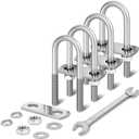 4 Sets M8 U Bolts 1-1/2 Inch Wide, 5/16" x 1-1/2"W x 3-1/2"L Stainless Steel U Bolt Heavy with Nuts, Bolt Plate and Washers (4, M8 x 40mm x 97mm)