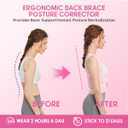 Posture Corrector for Women & Men, Adjustable Back Brace with Full Back & Shoulder Support, Spine Alignment for Upper Back Pain Relief, Scoliosis & Hunchback(Pink,Large)