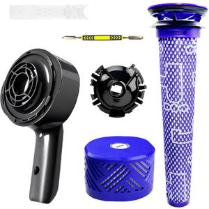Motor Rear Cover Replacement Parts Compatible with Dyson V6 Vacuum Cleaner,with Exhaust Cover + Pre Post Filter for Dyson V6 DC58 DC59 DC62 DC72 DC74,Part for DC74 Accessories Attachment