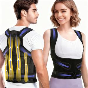 Posture Corrector Back Brace for Men & Women Relieve Back Pain & Improve Posture, Adjustable Upper & Lower Back Support (Small)