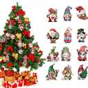 2 x Christmas Tree Decorations 36 PCS Wood Christmas Tree Ornaments Gnomes Christmas Ornaments Hanging for Home Indoors Outdoors Party Supplies Xmas Decor