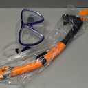 Greatever Dry Snorkel Set,Panoramic Wide View Anti-Fog Scuba Diving Mask,Professional Snorkeling Gear for Adults Kids (Large, Black Orange)