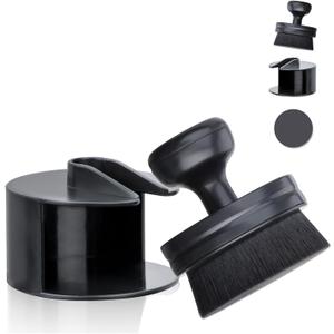 BABYSHEEP Tire Shine Applicator with Magnetic Sheet for Easy Storage,Vegan Car Tire Shine Brush with Stand for Auto Detailing Cleaning Service (Black)