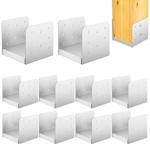 6"x 6" Post Base, 10Pcs Stainless Steel Adjustable Post Anchor Bracket(Internal 5.5 x 5.5), Adjustable Post Base for Pavilion Deck Porch Handrail Railing Support Decorative Anchor Plate