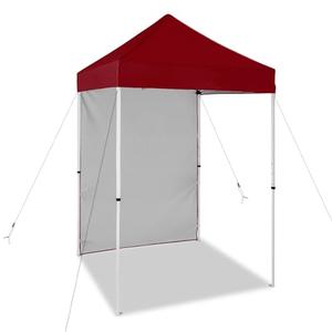 EAGLE PEAK Pop up Canopy 5x5, Outdoor Portable Canopy Tent with One Removable Sunwall, Carry Bag Included, Burgundy