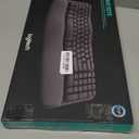 Logitech Wave Keys Wireless Ergonomic Keyboard with Cushioned Palm Rest, Comfortable Natural Typing, Easy-Switch, Bluetooth, Logi Bolt Receiver, for Multi-OS, Windows/Mac - Graphite