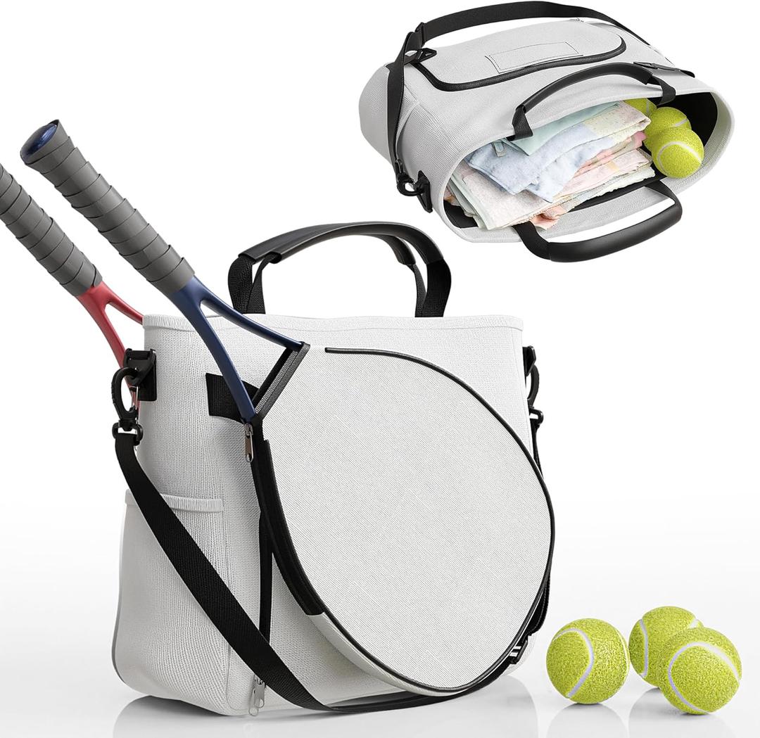 Tennis Bags for Women Men - Sleek Tennis Racket Bag for Sports Accessories with 2 Detachable Racket Cases - Gym Sling Bag, Pickleball Racquet Sling for Beginner Pro Players