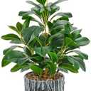 Der Rose Fake Plants Artificial Plants Indoor with Black and White Striped Pots for Room Home Bathroom Bedroom Kitchen Decor