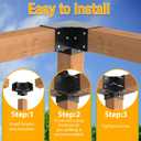 3-Way Pergola Brackets, 4"x4" Pergola Kit, Pergola Corner Bracket for Gazebos, Patio Pergolas, Log Cabin, Wooden Beams (4PCS)