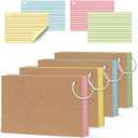 200 Count Colored Index Cards 3x5 InchFlashcards with Ring 4 ColorHeavy Weight Lined Ruled Note Cards for Studying, Office, School and Home