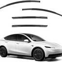 YCLizz Window Visors Rain Guards Compatible with Tesla Model Y 2020-2026, Side Window Wind Deflectors Vent Shades Out-Channel Accessories, Dark Smoke 4 Pcs, 2021 2022 2023 2024 2025
