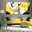 weiyiart Yellow Abstract Wall Art Prints Ready to Hang Canvas Wall Art Modern Fantasy Paintings Artwork Large Size for Living Room Bedroom Office Decoration 20" x 40"
