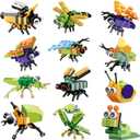 Party Favors for Kids - 12 Pack Animals Building Blocks for Goodie Bags Stocking Stuffers Classroom Prizes Birthday Gifts Toy Building Sets for Kids 6-12yrs