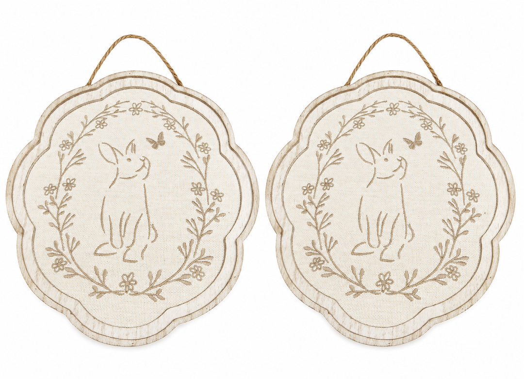 Wall Sign Bunny Embroidery (2 Pack)