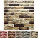 20-Pack 104 Sq.Ft 3D Wall Panels Peel and Stick 3D Faux Brick Wallpaper Peel and Stick Yellow Brown Faux Stone Wall Panel Foam Brick Self-Adhesive 3D Wallpaper