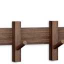 Coat Rack Wall MountSolid Acacia Wall Mounted Coat Rack with 4+2 Heavy Duty Wall Hooks for Hanging CoatsBackpacksTowelsetc. Coat Hooks Wall Mount for Entryway, Bathroom,etc