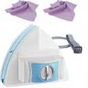 Magnetic Window Cleaner Tool Glass Wiper, Double Sided Windows Glass Cleaner 5-Files Adjustable Windshield Cleaner with 2 Pc Pink Microfiber Cleaning Cloth for High-Rise Single Double Glazed Windows