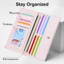 Tipmile Slim Wallet for Women, RFID Blocking Credit Card Holder, Ladies Bifold Wallet with Zipper, Dusty Pink