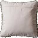 Creative Co-Op, Brown Woven Cotton Blend Boucl Pillow, Cream, Square, 20"