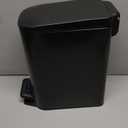 TIPGO Slim Bathroom Trash Can with Lid Soft Close, Step Pedal, 6 Liter / 1.6 Gallon Stainless Steel Trash Bin, Small Garbage Cans for Bedroom, Office, Kitchen (Matte Black)