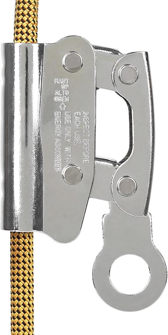 YERGOFE Climb Self Locking Rope Grab - Alloy Steel, Safety Protection 25 kN(Aprx 300LB), Used with 5/8 Lifeline Rope, for Construction, Climbing, Fall-Protection (Round Lock)