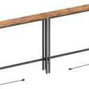 ELYKEN 2 Pack 5.9" Narrow Console Sofa Table with Power Outlets, Total 78.8” Long Behind Couch Table with Charge Station and 5.9’ Extension Cord for Living Room, 5.9"D x 78.8”W x 29.5”H, Rustic Brown