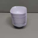 BUCLA 50Pack White Plastic Small Bowls - 8oz Disposable Ice Cream/Salsa/Dipping/Dessert/Sauce/Small Serving Bowls for Party