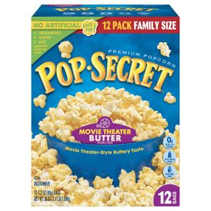 Pop Secret Popcorn, Movie Theater Butter, 3.2 Ounce Microwave Bags, 12 Count Box (Pack of 4) (EXP 09/20/26)