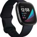 Fitbit Sense Health & Fitness Smartwatch W/GPS, Bluetooth Call/Text, Heart Rate SpO2, ECG, Skin Temperature & Stress Sensing (S & L Bands, 90 Day Premium Included) International Version (Graphite)