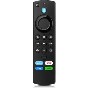 Replacement Firestick Remote with Fire Smart TVs Lite,HD,TVs Stick (4K/4K Max),TV Cube(1st/2nd/3rd Gen),for Hisense,Pioneer,3rd Gen Smart TVs (Black)