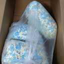 15lbs Bean Bag Filler, Pillow Filler Stuffing, Bean Bag Filling, Shredded Memory Foam Filling, Punching Bag Filler, Foam Refill for Pouf/Ottoman Stuffing/Boxing Bag,Added Gel Particles (Electric Blue & White)