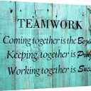 KREATIVE ARTS Large Teamwork Definition Office Quotes Sayings Words Art Wall Decals Canvas Quotes for Dorm Motivational Wall Art Success Quote Teal Pictures Ready to Hang 24x36in