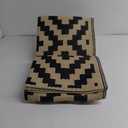 SAND MINE Waterproof Outdoor Rug 5x8 ft, Plastic Reversible Rug, Modern Area Rug, Large Floor Mat for Outdoors, RV, Patio, Backyard, Deck, Picnic, Beach, Camping, Black & Beige