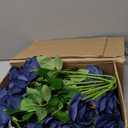 LVEFIT Artificial Rose Flower Artificial Flowers Flower with Long Stem Silk Roses Bouquet for Wedding Bridal Shower Party Home Decoration (Navy Blue, 12 Pcs)