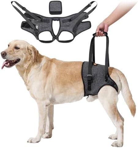 HEYWEAN Dog Sling for Large Dogs Hind Leg Support Harness Ideal for Elderly Injured Arthritic Dogs Provides Rehabilitation Aid for Weak Back Legs Comfortable and Durable Design (Small, Grey)