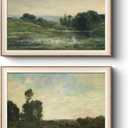 VIYYIEA Framed Vintage Landscape Nature Wall Art Set, 16√ó20 Inch
