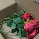 Artificial Roses 10 Pcs - Lifelike Single Stem Fake Roses with Natural Petal Texture,Fade-Resistant Silk Flowers for Wedding Decor,Home Vase Arrangements,Party Centerpieces(10, Red)