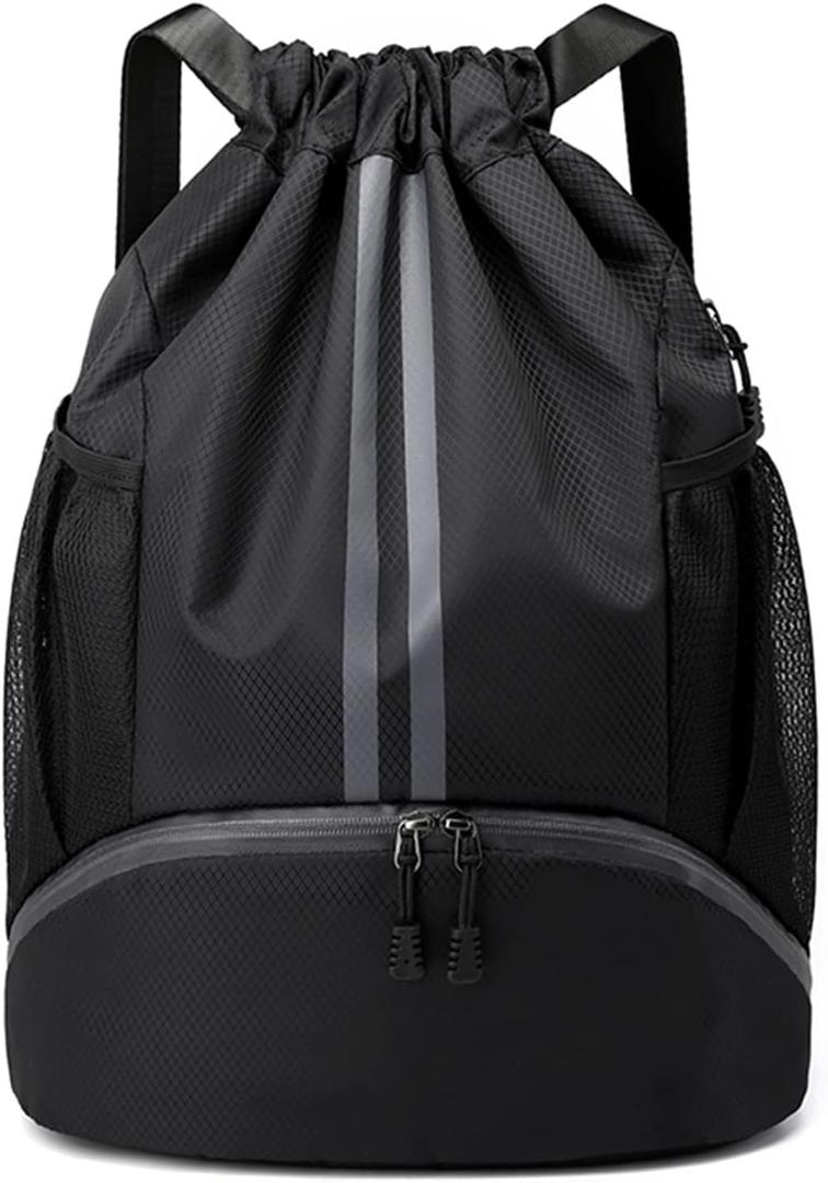 BROTOU Soccer Bags, Football Backpack, Volleyball Bag, Drawstring Backpack with Ball and Shoe Compartment, Football bags for Equipment Swim Gym Bag