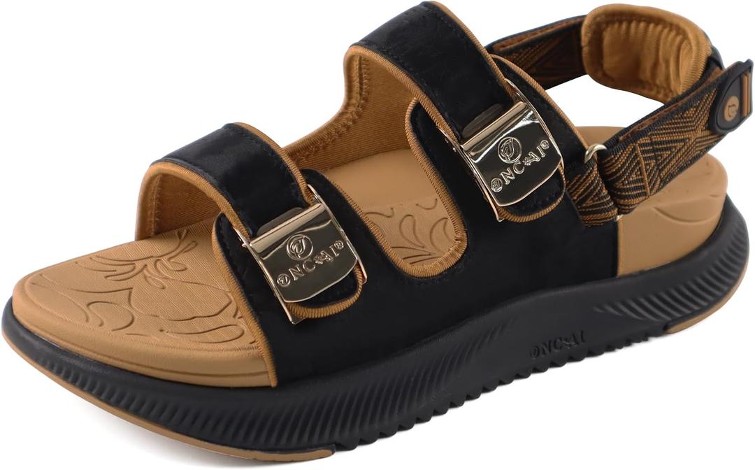 ONCAI Orthopedic Women Sandals with Arch Support Comfort Casual Sport Platform Recovery Hiking Sandals for Laides Water Summer Vacation Shoes Thick Outdoor Adjustable Strap Size 6-12