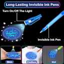 24 Pack Valentines Day Gifts for Kids,Invisible Ink Pen with UV Light and Space Astronaut Valentines Cards Bulk Spy Pen for Kids Boys Girls Classroom Exchange Prizes Party Favors Toys