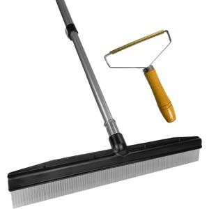 Room Groom Carpet Rake Groomer with Telescoping 54" Adjustable Handle & Portable Lint Remover Brush Tool, Carpet Brush Ideal for Pet Hair, Refreshing Carpets, Rugs, and Artificial Turf
