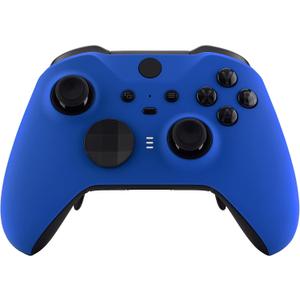 eXtremeRate Blue Soft Touch Grip Faceplate Cover, Front Housing Shell Case Replacement Kit for Xbox One Elite Series 2, Xbox Elite 2 Core Controller Model 1797 - Controller NOT Included
